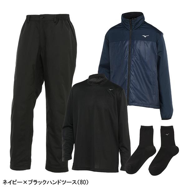 MizunoミズノブレスサーモブルゾンパンツセットLメンズゴルフウェア防寒M MIZUNO（ミズノ） ゴルフ 2024年 ブレスサーモ体感セット 4点セット お