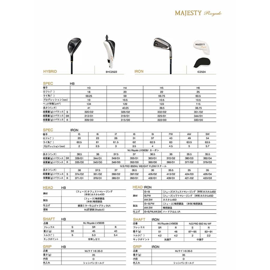 MAJESTY（マジェスティ） ゴルフ ロイヤル ハイブリッド 25MJRYLB JP