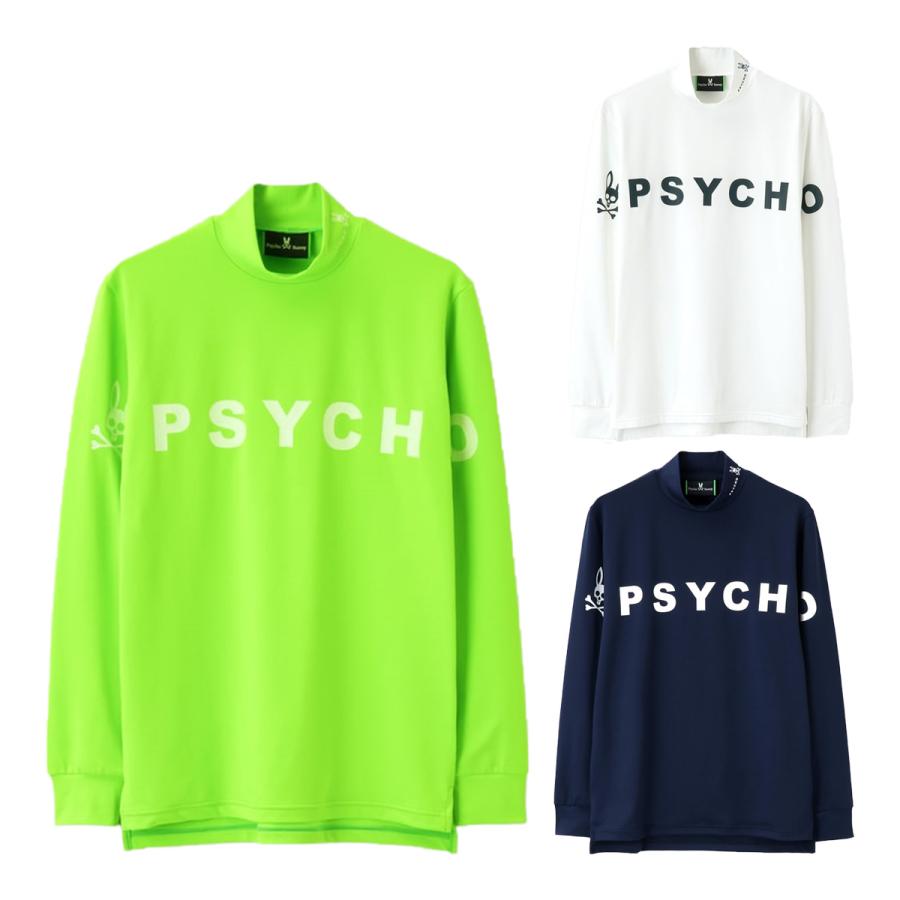 サイコバニーゴルフ　裏起毛長袖モックネック　M Psycho Bunny（サイコバニー） 長袖 モックネックシャツ 裏起毛ベア天