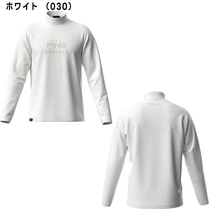 PING ピン 長袖裏フリース ハイネックカットソー M PING（ピン） ゴルフウェア 長袖シャツ 秋 冬 24FWエアーフレイク長袖