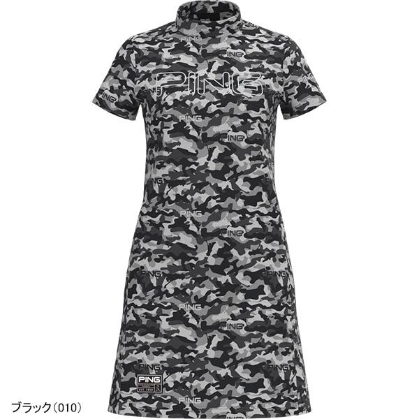 PING（ピン） レディース アパレル 半袖 モックネック ワンピース 迷彩