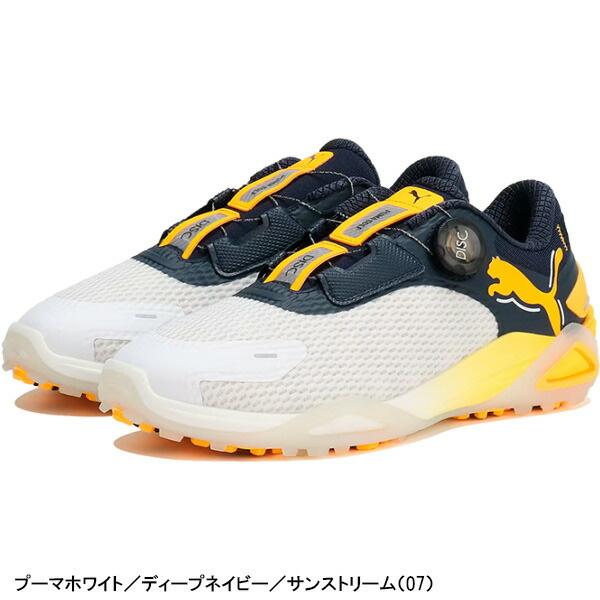 Puma ゴルフシューズ DISC SYSTEM ホワイト/ネイビー/イエロー PUMA（プーマ） ゴルフ ゴルフシューズ シャドウキャット ニトロ