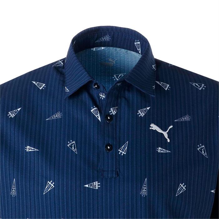 PUMA（プーマ） ゴルフ ゴルフ フラッグプリント シアサッカー 半袖