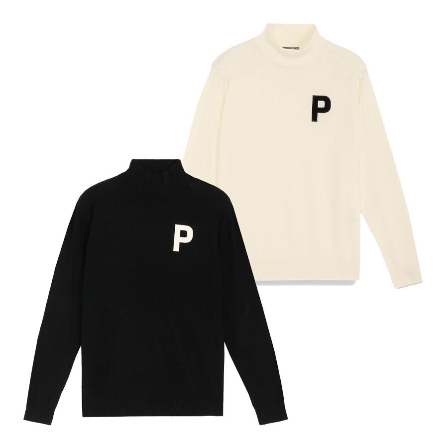 PUMA プーマ ゴルフ Pロゴ リラックス ハイネック ニット セーター 