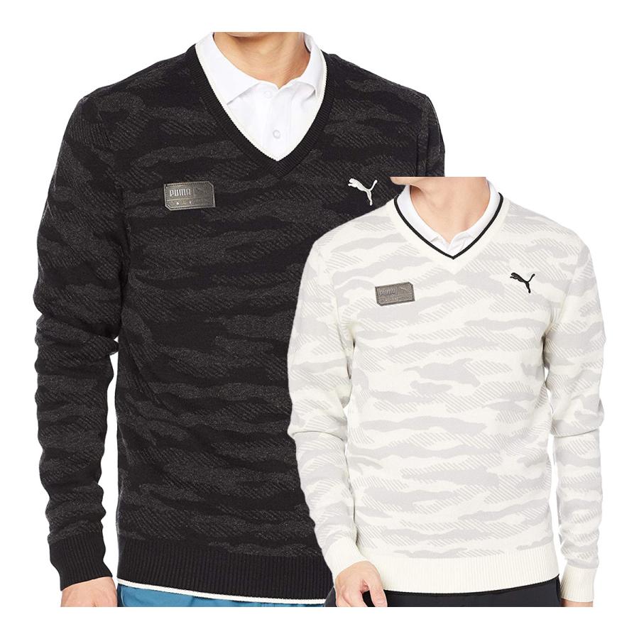 日本純正品 プーマゴルフ ゴルフ カモ Vネック セーター カモ柄 ゴルフウェア メンズ 卸値 Superavila Com
