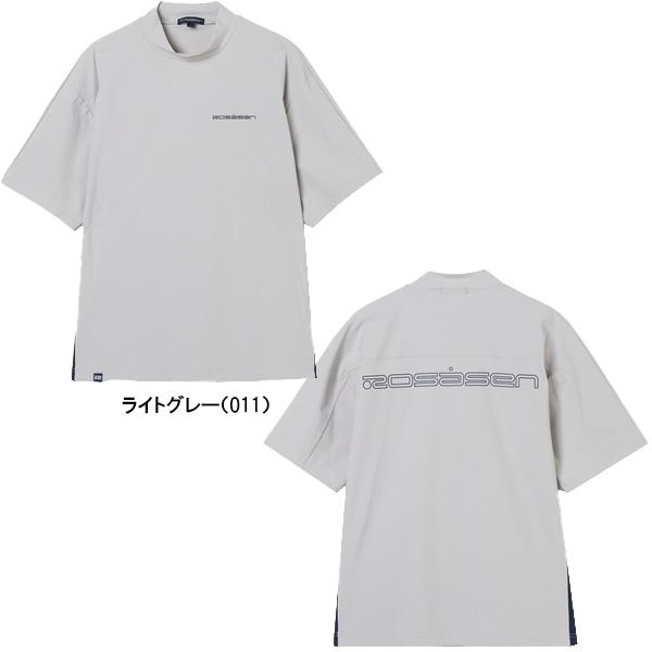 Rosasen（ロサーセン） 半袖 モックネックシャツ 超撥水バックロゴ