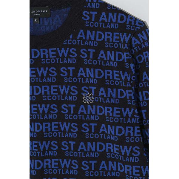 St ANDREWS ロゴジャガード クルーネックニットプルオーバーメンズ