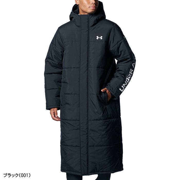アンダーアーマー　ロング ベンチコート　ジャケット　1388242 2025 黒 UNDER ARMOUR（アンダーアーマー） 長袖 ベンチコート 中綿 UAロゴ