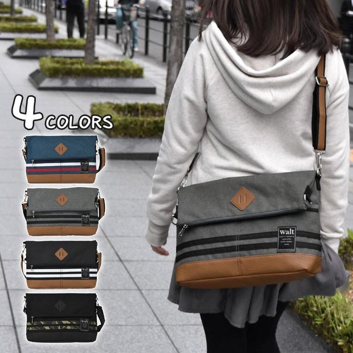 ショルダーバッグ レディース 斜めがけ おしゃれ 大きめ 大容量 ナイロンキャンバス 2本ライン 2way 口折れショルダーバッグ Bag 158 Rana ラナ 通販 Yahoo ショッピング