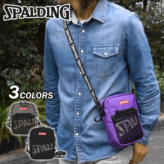 ショルダーバッグ メンズ 斜めがけ おしゃれ 小さめ Spalding スポルディング ポリキャンバス ロゴテープ ミニショルダーバッグ 人気 No 1 本体