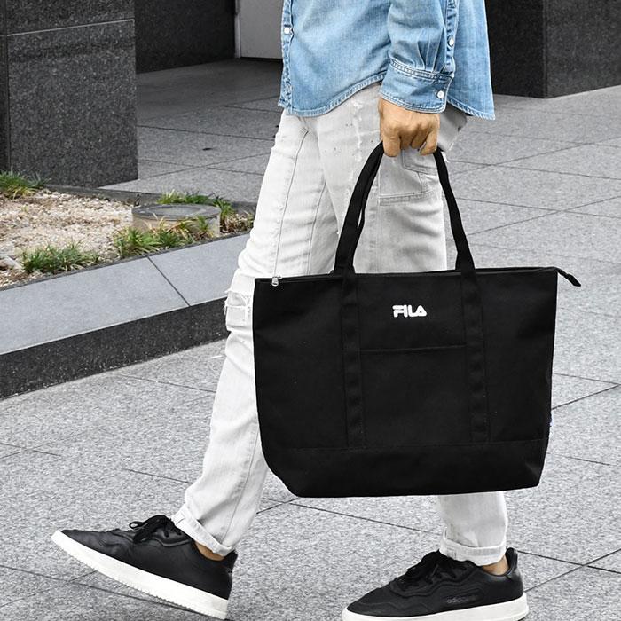 FILA フィラ キャンバス トートバッグ レディース おしゃれ 大きめ A4 帆布 ブランド ファスナー 肩掛け 軽い 軽量 ファスナー付き チャック付き｜s-rana｜14