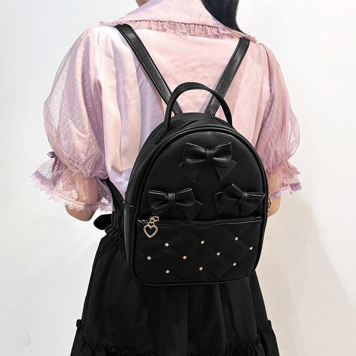 リボン フェイクレザー ミニリュック リュック ジュニア キッズ 女の子