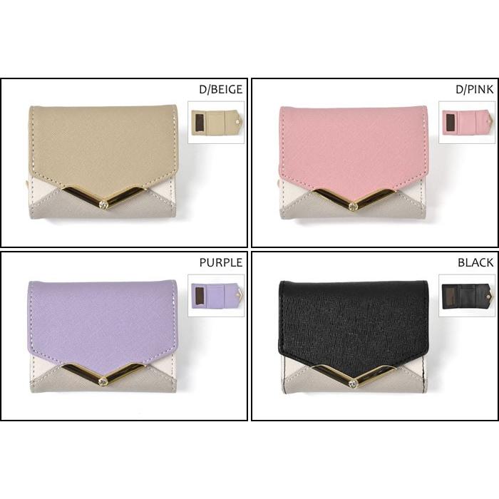 ミニ財布 財布 レディース 小さめ 三つ折り財布 おしゃれ フェイク