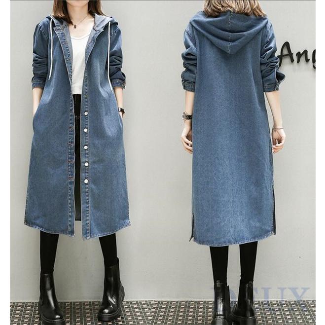 トレンチコート レディース デニム スプリングコート 秋 ゆったり ロング丈 アウター デニムコート ジャケット Deux0772 Deux 通販 Yahoo ショッピング