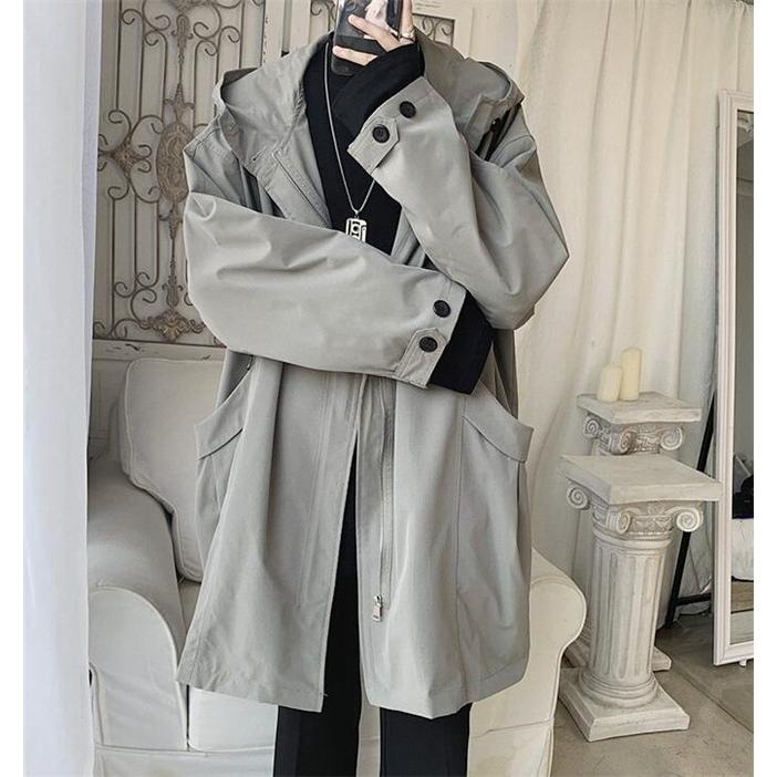 トレンチコート メンズ カジュアル ロング スプリング ジャケット