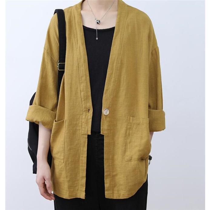 ノーカラージャケット レディース カーディガン ジャケット 綿麻 サマージャケット アウター 薄手 カジュアル 夏 代 30代 40代 50代 Deux3035 Deux 通販 Yahoo ショッピング