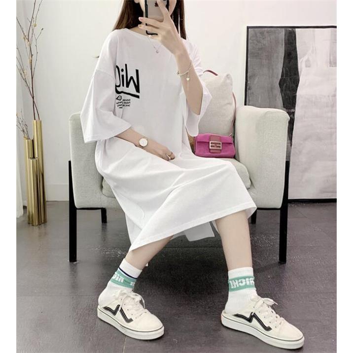ワンピース ロングワンピース ワンピ きれいめ 半袖 Tシャツ チュニック ロング丈 おしゃれ 着痩せ 体型カバー カットソー 部屋着 レディース 2020|s-seed|05