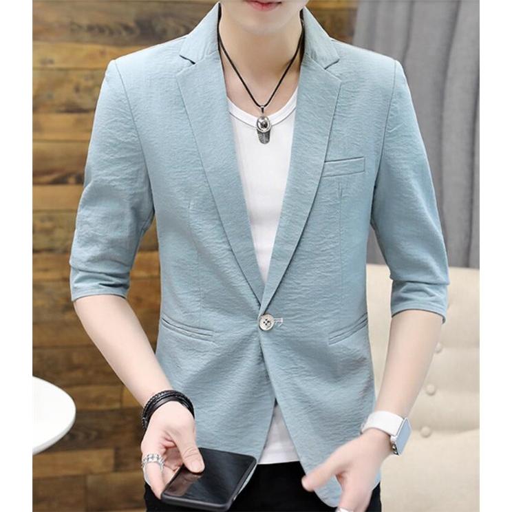 テーラードジャケット メンズ サマージャケット ブレザー ジャケット テーラード 夏 薄手 7分袖 新作 One Deux 通販 Yahoo ショッピング