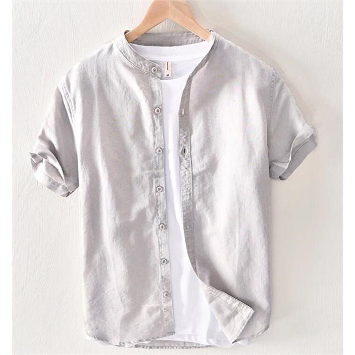 シャツ メンズ リネンシャツ 半袖 夏 綿麻 サマー 麻シャツ カジュアル 麻混シャツ 無地 紳士 One Deux 通販 Yahoo ショッピング