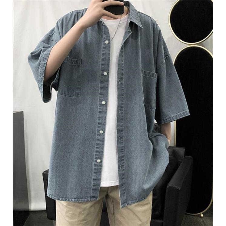 デニムシャツ メンズ デニム 半袖 夏 サマー シャツ カジュアル ミリタリー 無地 紳士 One Deux 通販 Yahoo ショッピング