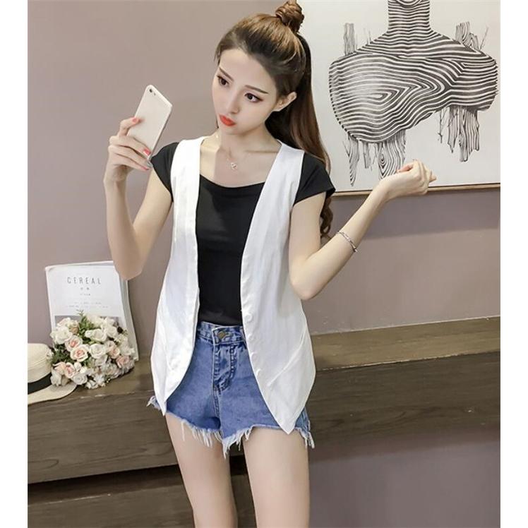 ベスト レディース サマー 綿麻 ジレ ジャケット ノースリーブ 前開 アウター 春 カジュアル 夏 代 30代 40代 50代 One Deux 通販 Yahoo ショッピング