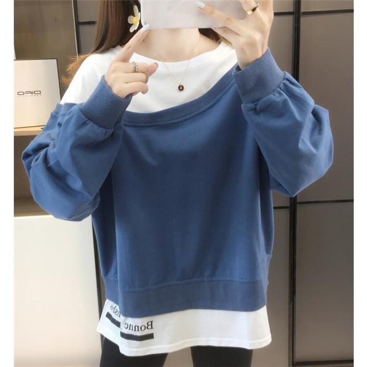 パーカー レディース 重ね着 字母柄 春 トレーナー 可愛い ゆる 体型カバー カジュアル One Deux 通販 Yahoo ショッピング