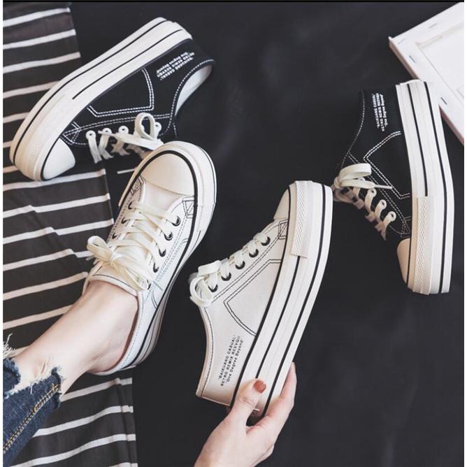 スニーカー レディース インヒール かかとなし サボ 厚底 サンダル 靴 春 シューズ キャンバス One Deux 通販 Yahoo ショッピング