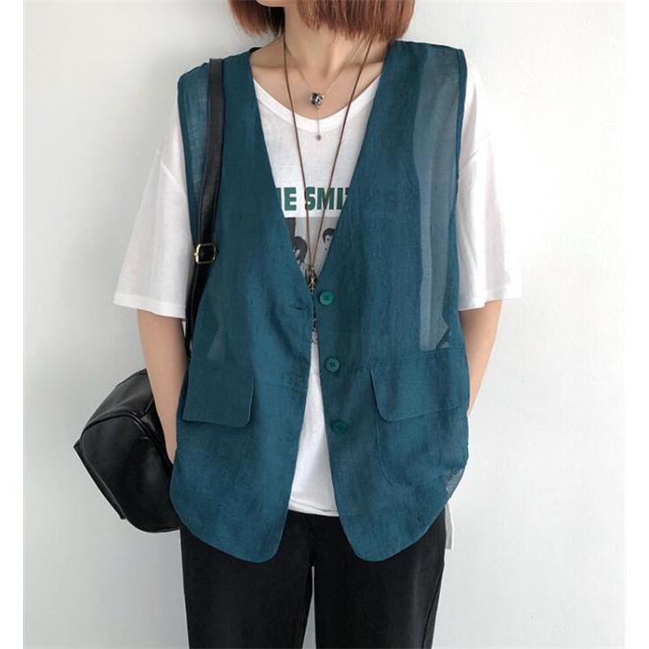ベスト レディース 綿麻 薄手 サマーベスト サマージャケット 綿麻ベスト 夏 One Deux 通販 Yahoo ショッピング