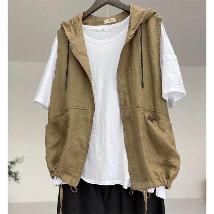 ベスト レディース 綿麻 薄手 サマーベスト サマージャケット 綿麻ベスト 夏 One Deux 通販 Yahoo ショッピング