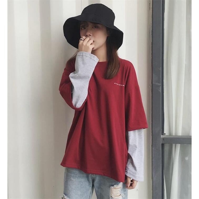 Tシャツ レディース 長袖 インナー 重ね着風 カットソー ブラウス ゆる 着痩せ トップス カジュアル 春服 One Deux 通販 Yahoo ショッピング