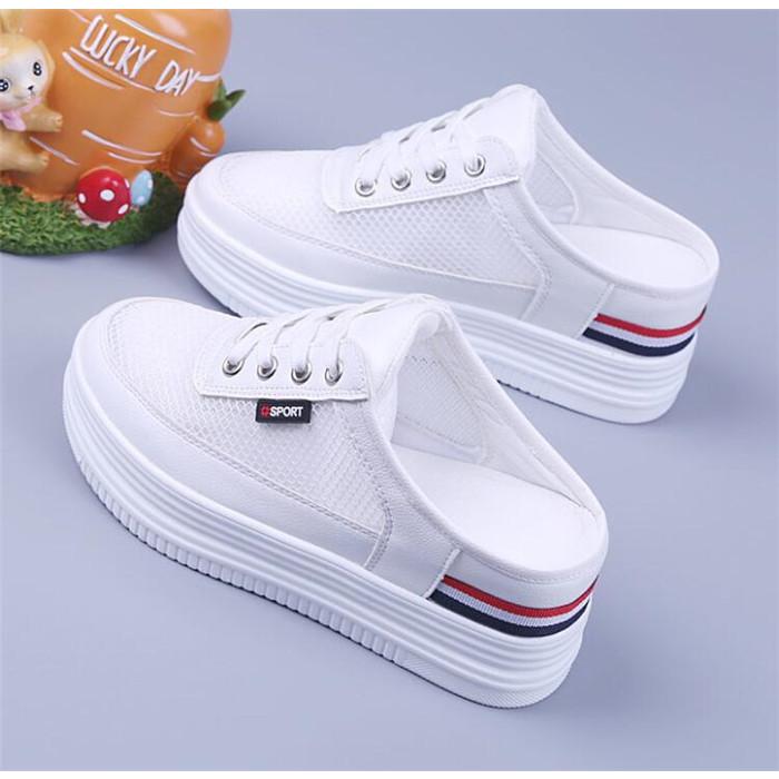 スニーカー レディース 疲れない ウェッジソール かかとなし メッシュ 厚底 カジュアルシューズ 靴 シューズ サンダル 春 夏 トップ