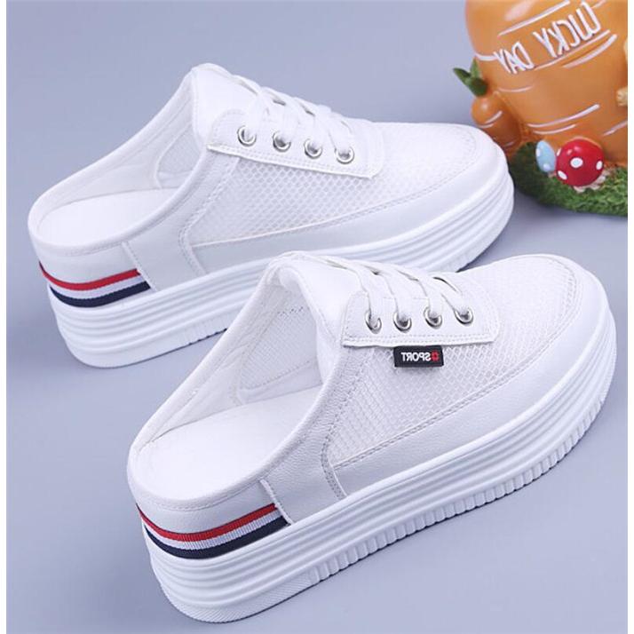 スニーカー レディース 疲れない ウェッジソール かかとなし メッシュ 厚底 カジュアルシューズ 靴 シューズ サンダル 春 夏 トップ