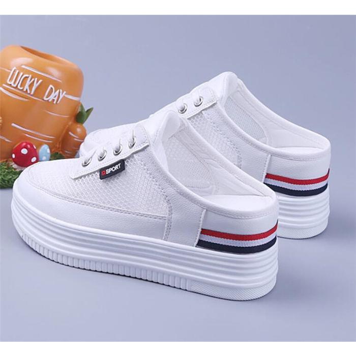 スニーカー レディース 疲れない ウェッジソール かかとなし メッシュ 厚底 カジュアルシューズ 靴 シューズ サンダル 春 夏 トップ