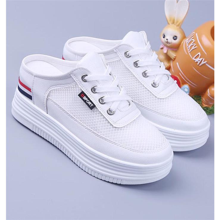 スニーカー レディース 疲れない ウェッジソール かかとなし メッシュ 厚底 カジュアルシューズ 靴 シューズ サンダル 春 夏 トップ