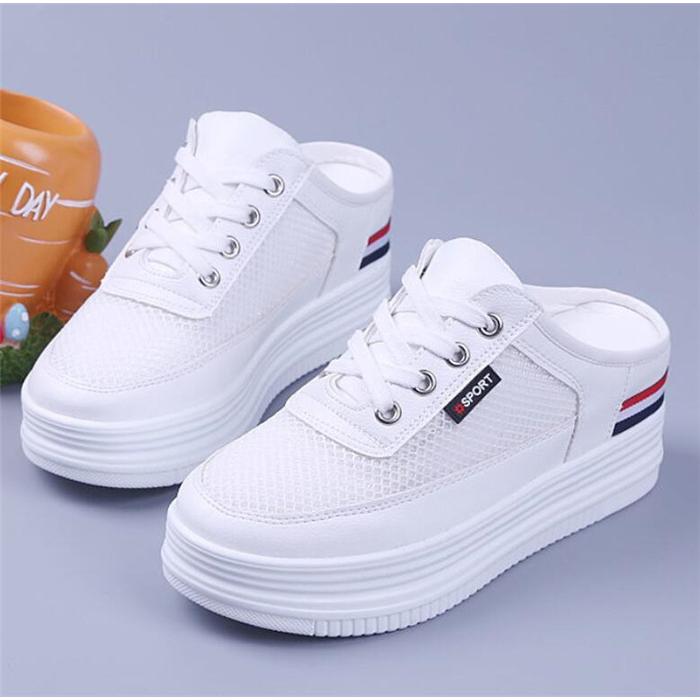 スニーカー レディース 疲れない ウェッジソール かかとなし メッシュ 厚底 カジュアルシューズ 靴 シューズ サンダル 春 夏 トップ