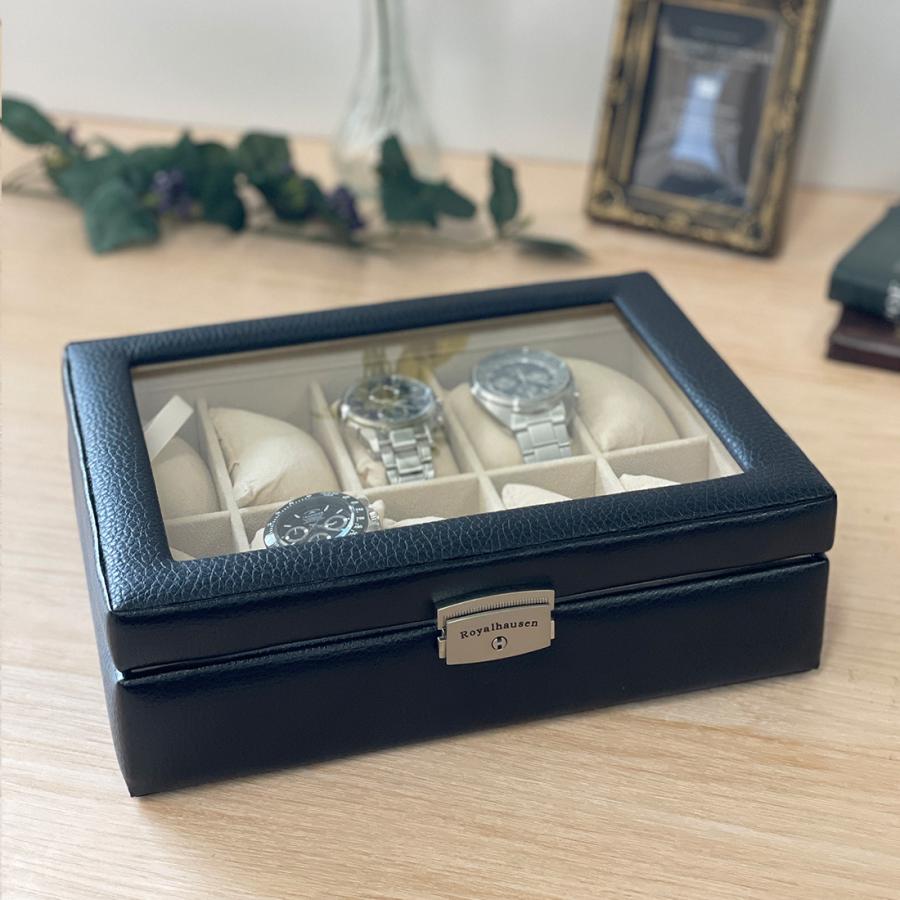 バレンタインセール 牛革製時計収納ケース 10本用 時計ディスプレイケース 公式  Royal hausen ロイヤルハウゼン |  | 01