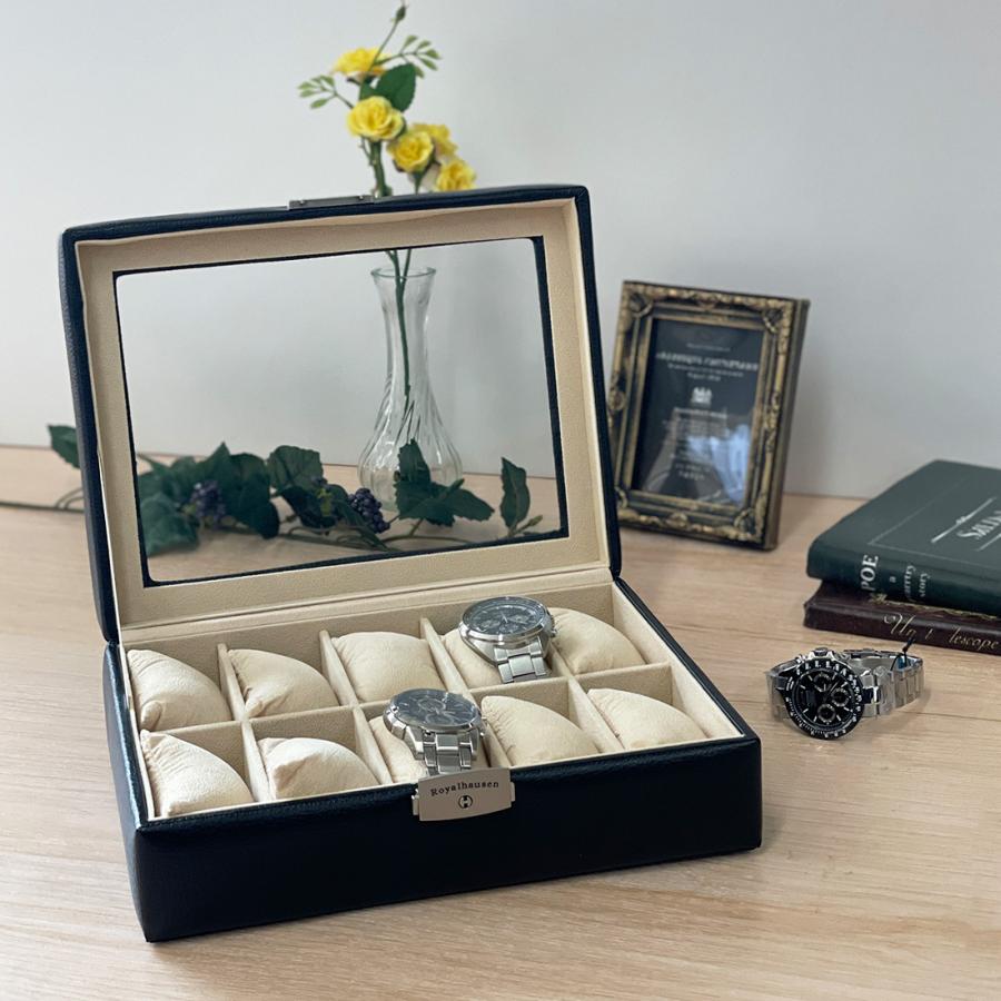 バレンタインセール 牛革製時計収納ケース 10本用 時計ディスプレイケース 公式  Royal hausen ロイヤルハウゼン |  | 02