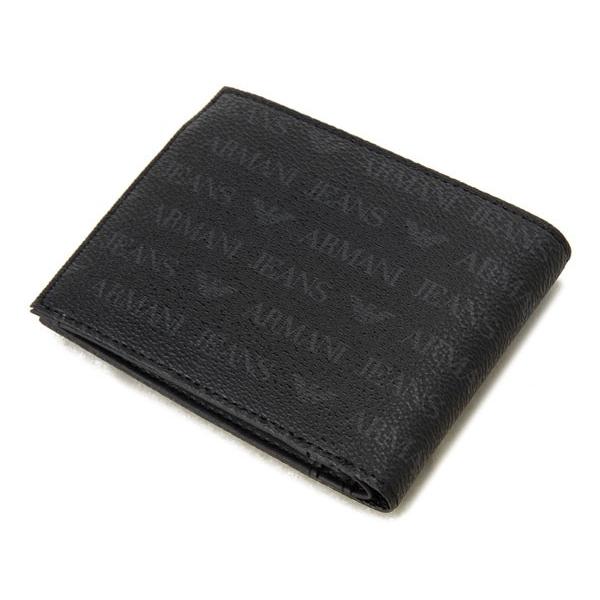 ARMANI レザー二つ折り財布 ブラック 二つ折りレザー財布 | Armani Exchange