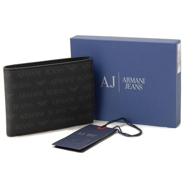 ARMANI JEANS アルマーニ ジーンズ 二つ折り財布 ブラック : s
