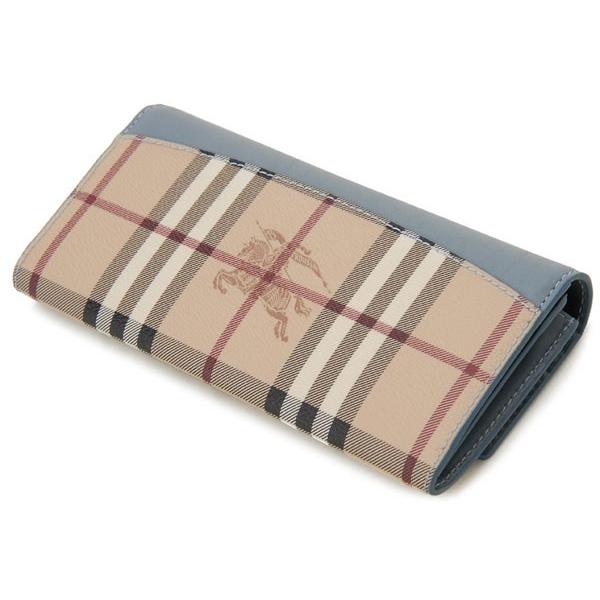 【美品】Burberry バーバリー ノバチェック レザー 長財布 BURBERRY バーバリー 長財布 3963116 チェック レザー ブルー