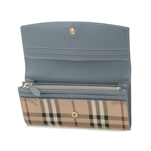 BURBERRY バーバリー 長財布 3963116 チェック レザー ブルー