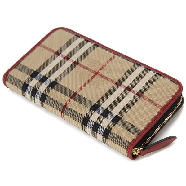 バーバリー BURBERRY ラウンドファスナー長財布 4024980 ホースフェリーチェック レッド｜s-select｜02