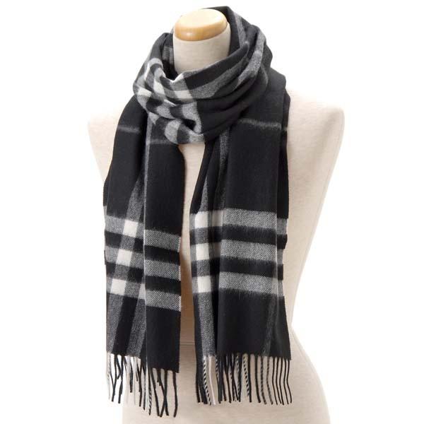 バーバリー BURBERRY マフラー メンズ レディース カシミア ブラック