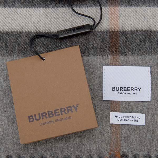 BURBERRY カシミヤ マフラー グレー チェック BURBERRY - 新品 バーバリー BURBERRY マフラー・ストール