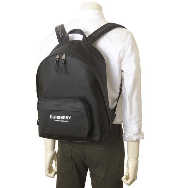 【美品】BURBERRY ナイロンバックパック ブラック BURBERRY (バーバリー) ロゴ ナイロン バックパック BB8063495