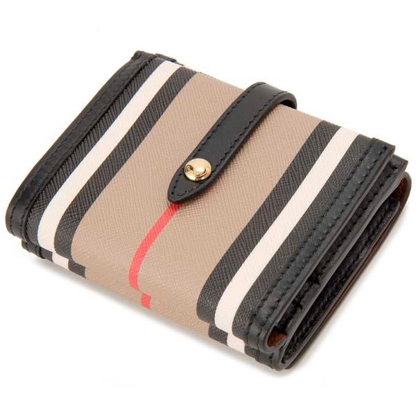 Burberry ストライプ 二つ折り財布　コンパクト財布　美品 Burberry ストライプ 二つ折り財布 コンパクト財布 美品