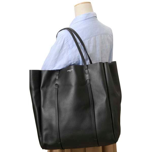 週末値引BALENCIAGA 黒 レザートートバッグ　ショップトートバレンシアガ BALENCIAGA バレンシアガ CABAS カーフスキン レザー カバ