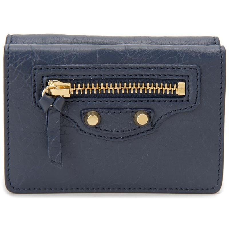 バレンシアガ BALENCIAGA 三つ折り財布 クラシックミニ 477455 ネイビー