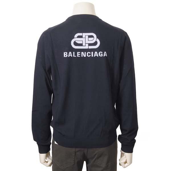 BALENCIAGA（バレンシアガ） ウール ニット セーター ネイビー メンズ