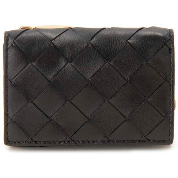 Bottega Veneta ボッテガヴェネタ 三つ折り財布 ブラック 690568 VCPP3 8425 イントレチャート | BOTTEGA VENETA
